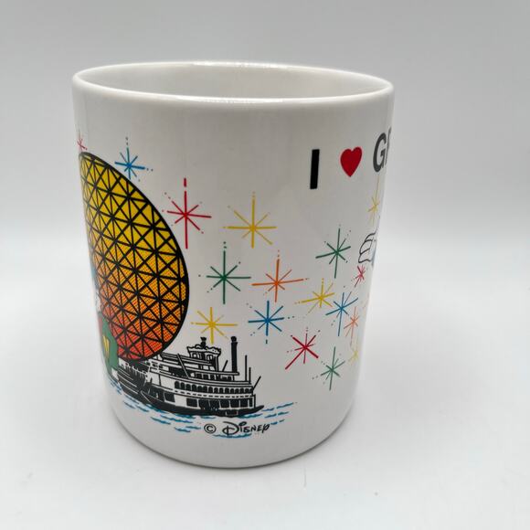 Disney World Vintage 1988 Epcot Castle Mickey Mouse "I Love Grandma Grandpa" Mug - Picture 14 of 14